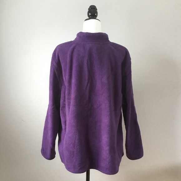 Karen Scott purple fleece zippered sweater - Picture 4 of 5